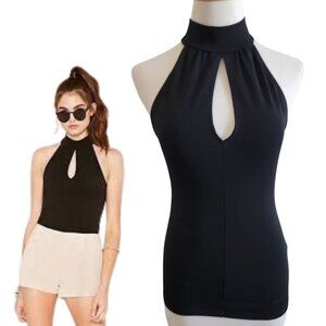 Forever 21 Mock Neck Keyhole Top